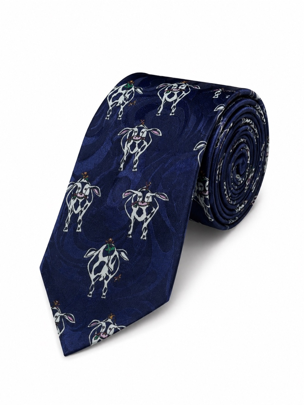 A Rogers Cow Tie Milch Rogers‎ Graphic Formal Professional Career Preppy Blue
